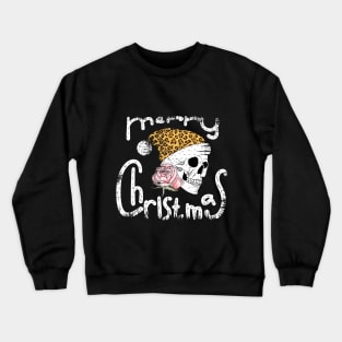 Skull Roses Merry Christmas Crewneck Sweatshirt